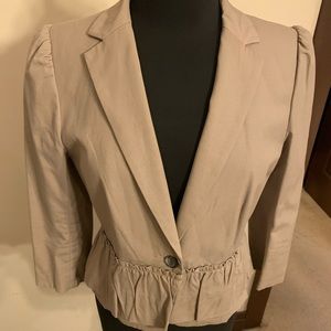 Ann Taylor Petite Blush Ruffle Blazer